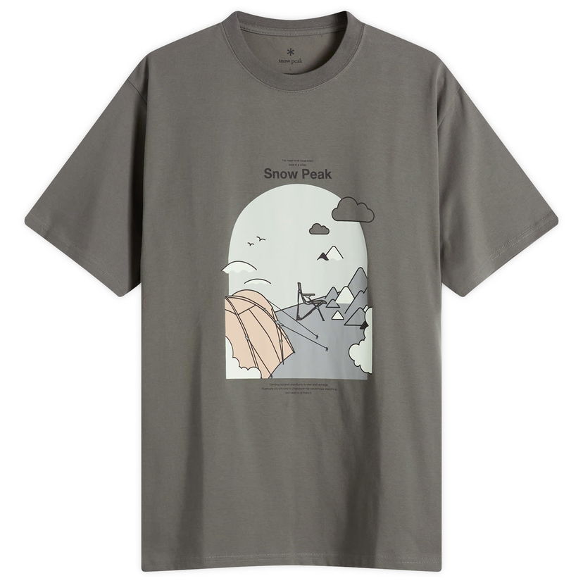 Majica Snow Peak Camping Graphic T-Shirt, Size Small Siva | TS-25AU008-GRY