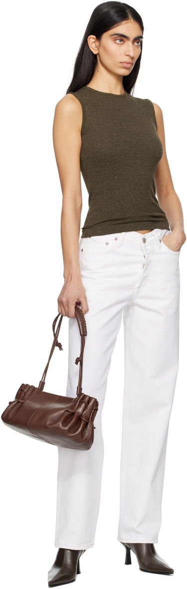 Majica brez rokavov AGOLDE AGOLDE Binx Ribbed Tank Top Zelena | A7292-1352, 3