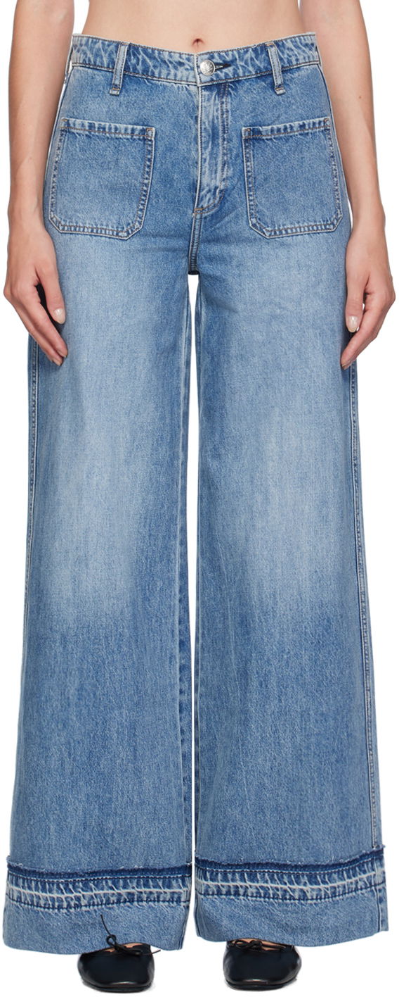 Kavbojke rag & bone Rag & Bone Marina Wide Leg Jeans Modra | WDD24F2641F2LI