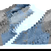 Daily Paper Asola Sleeveless Cropped Denim Vest, Size Large