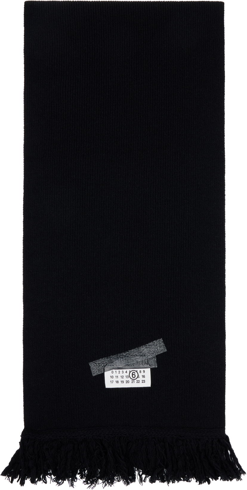 Šala Maison Margiela MM6 Maison Margiela Taped Label Wool Scarf Črna | SH2TE0004 M13168