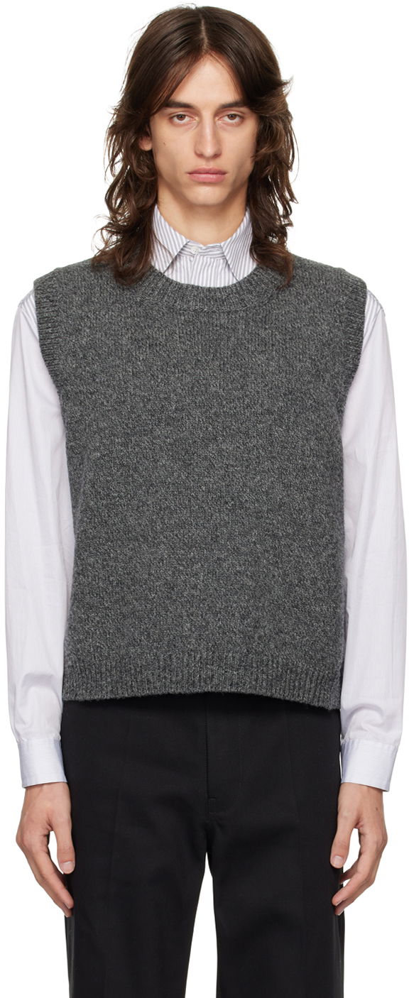 Pulover Maison Margiela Gray Crewneck Vest Siva | S50FB0104 M13059