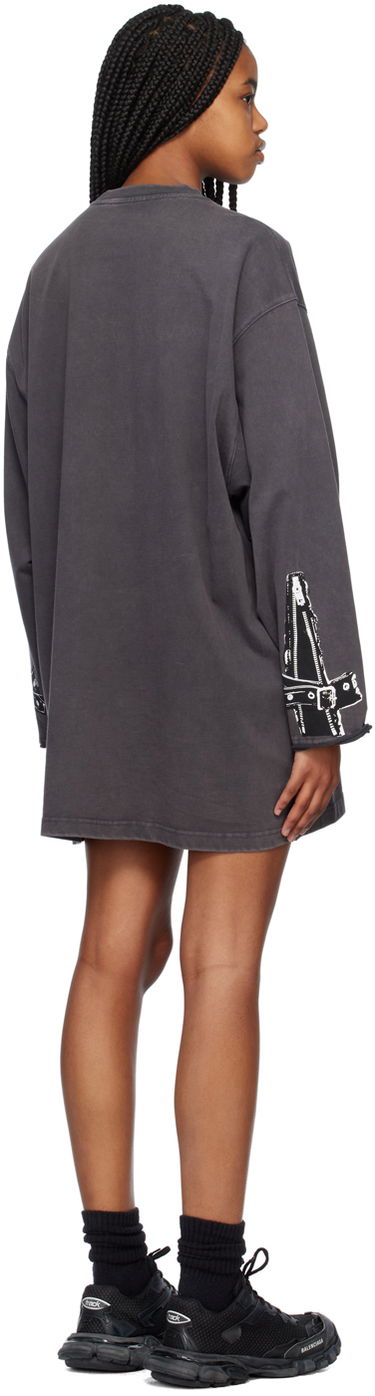 Majica We11done We11done Trompe L'Oeil T-Shirt Minidress Siva | WD-TO1-23-894-W-CH, 2