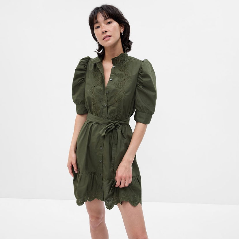 Obleke GAP Mini Shirtdress Deep Depths Green Zelena | 792564-00