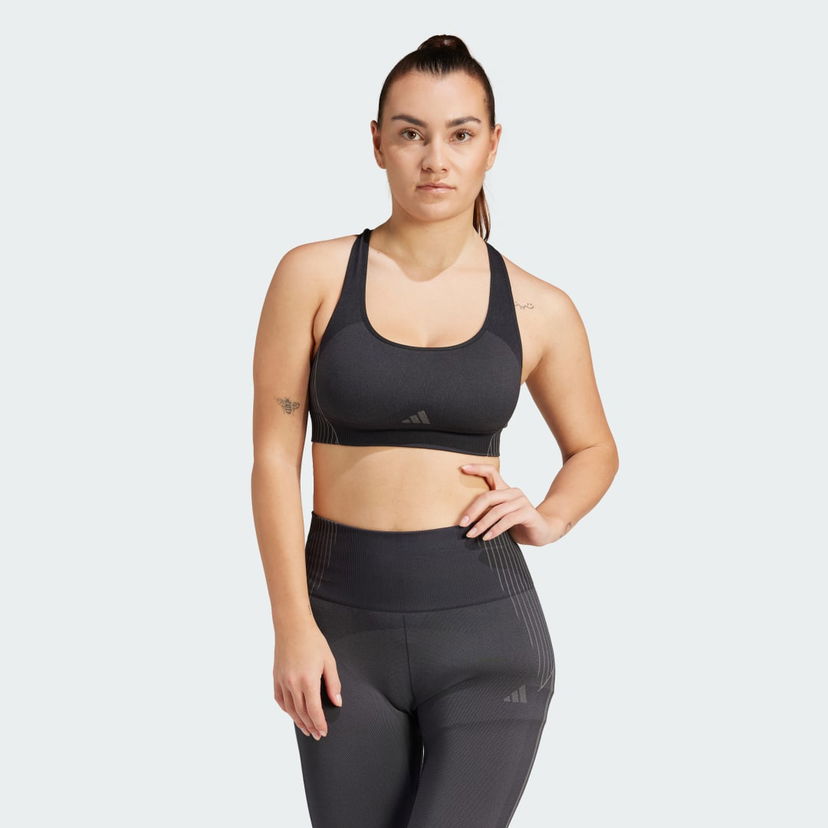 Modrček adidas Performance Aeroknit Light-Support Bra Črna | IQ3375