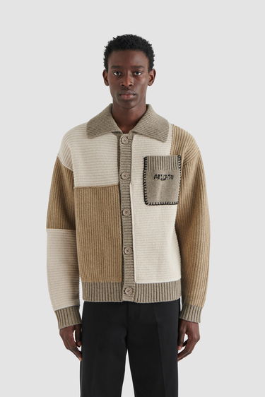 Pleteni pulover AXEL ARIGATO Franco Patchwork Sweater Rjava | A2141002, 8