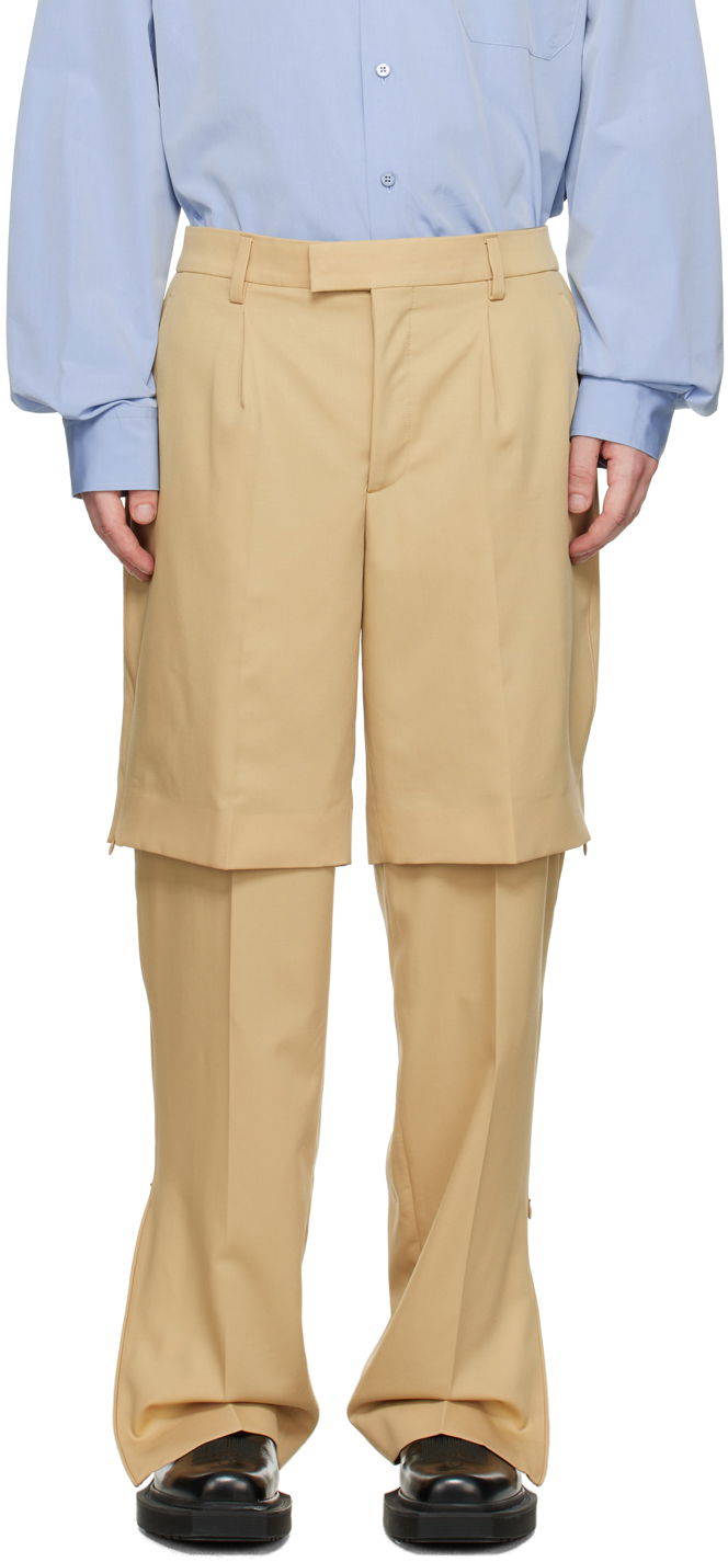 Hlače VETEMENTS Layered Trousers Bež | VL16PA340S, 0