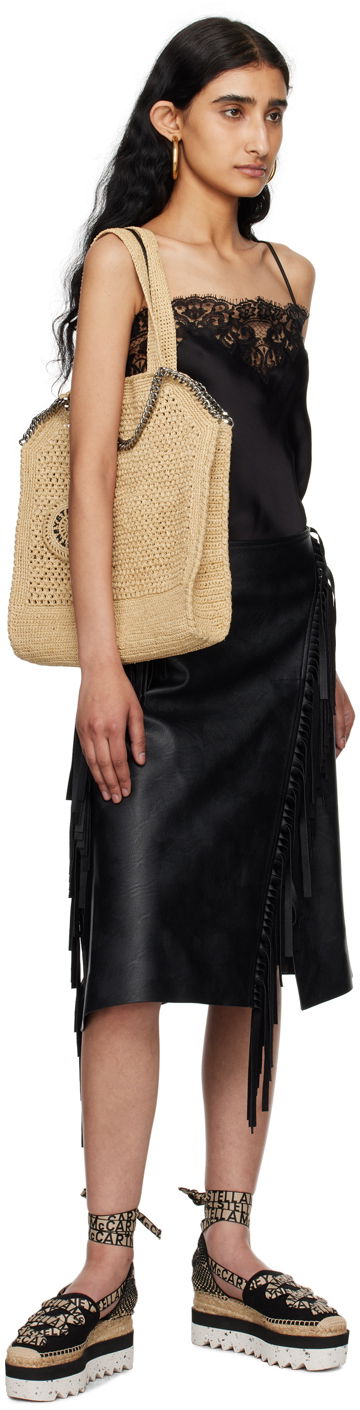Krila Stella McCartney Fringe Midi Skirt Črna | 630109SJB14, 3