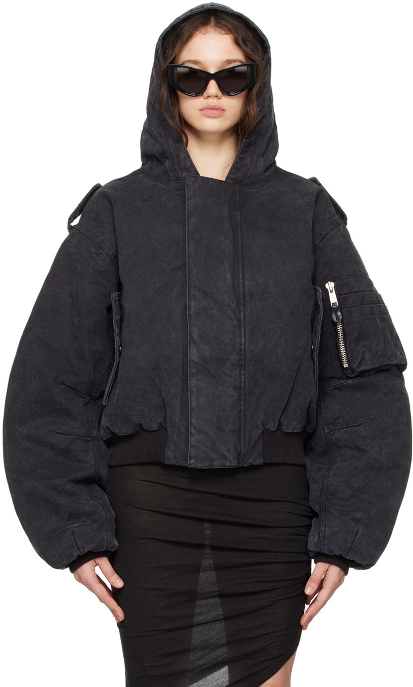 Bomber jakna Entire Studios Entire Studios W2 Denim Hooded Bomber Jacket Črna | ES2307IR