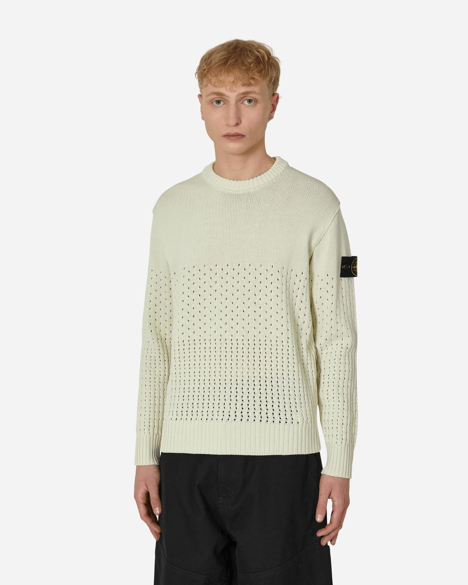 Pleteni pulover Stone Island Perforated Crewneck Zelena | MO7815535B5 V0052, 0