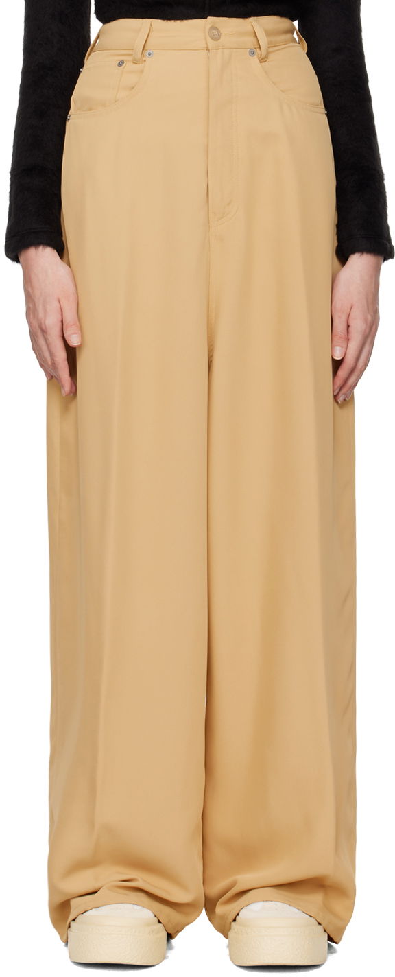 Hlače Maison Margiela Fluid Viscose Twill 5 Pocket Trousers Rumena | S62LB0173 M35225