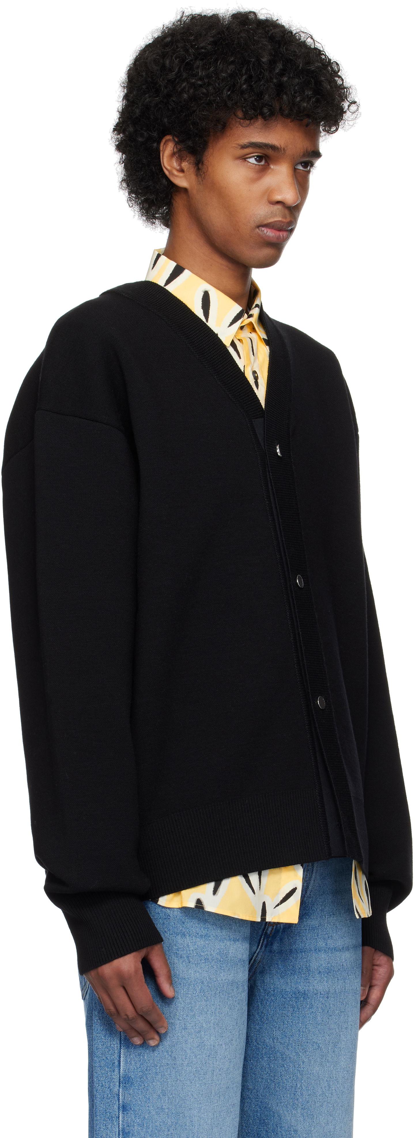 Pleteni pulover Jacquemus Black Les Classiques 'Le cardigan boutonné' Cardigan Črna | 24H246KN292-2359, 1