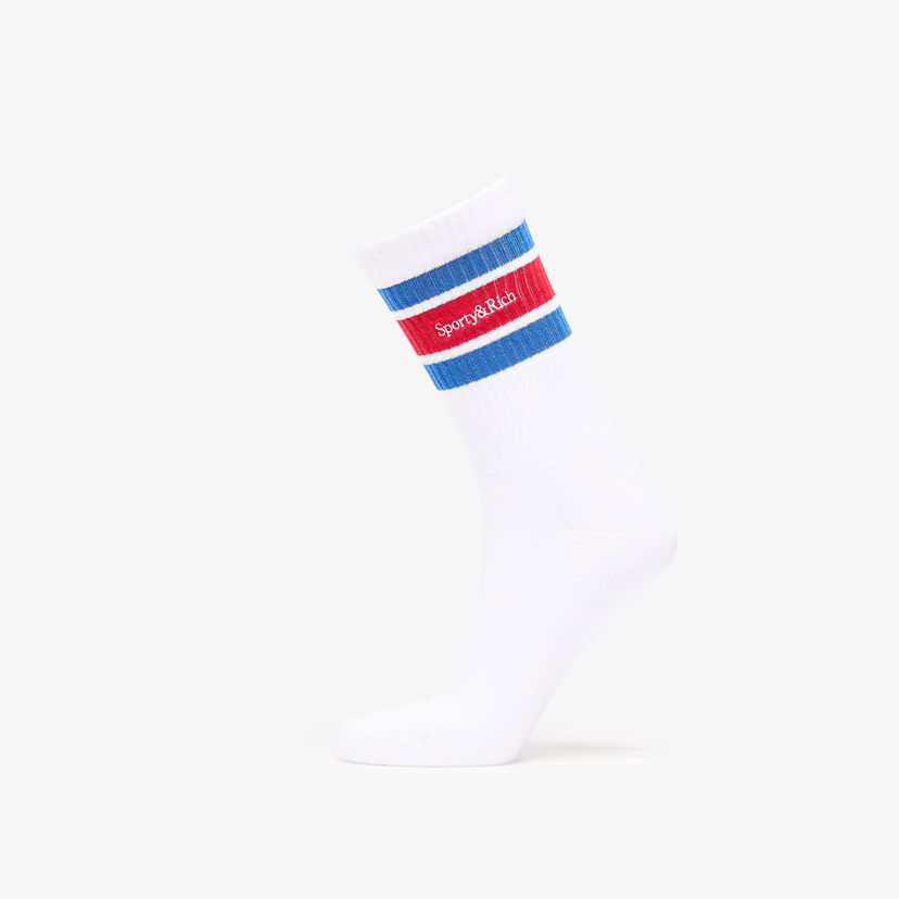 Nogavice Sporty & Rich Sporty & Rich Serif Logo Socks Bela | AC004622300WH44