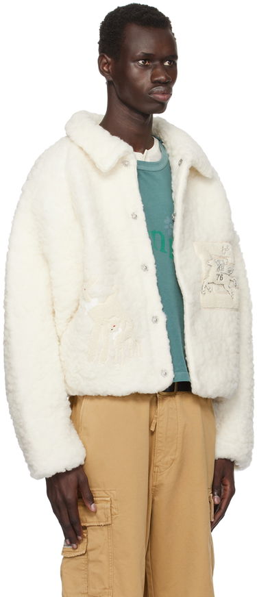 Bomber jakna ERL Fleece Bomber Jacket Bela | ERL09J001, 2