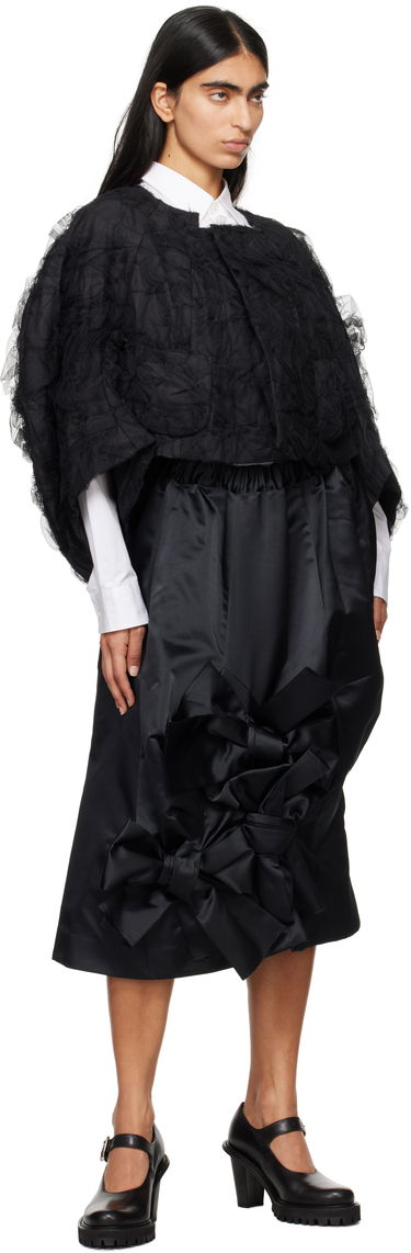 Krila Comme des Garçons Comme des Garçons Satin Midi Skirt with Bow Detail Črna | GN-S016-051, 3