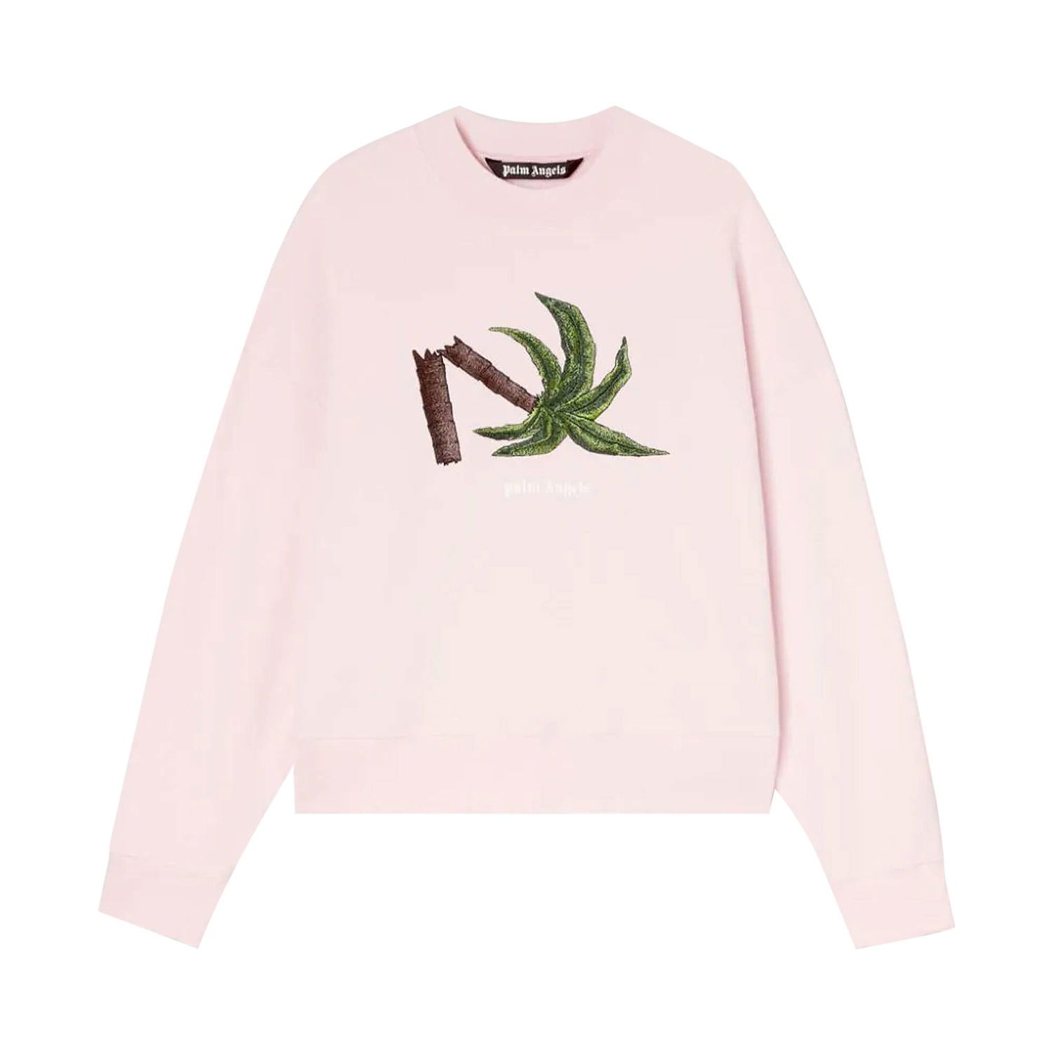 Pleteni pulover Palm Angels Broken Palm Crewneck Roza | PMBA026S22FLE0133055, 1