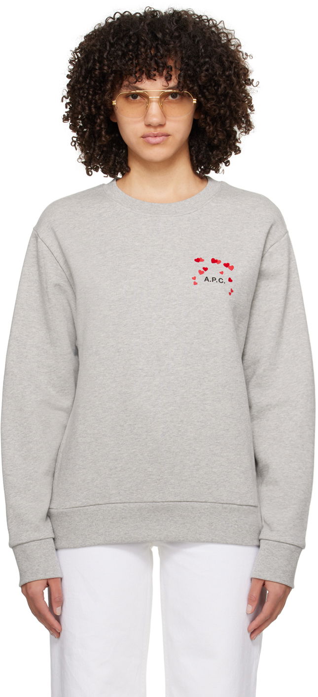 Pulover A.P.C. Hearts Sweatshirt Siva | COEIP-M27895