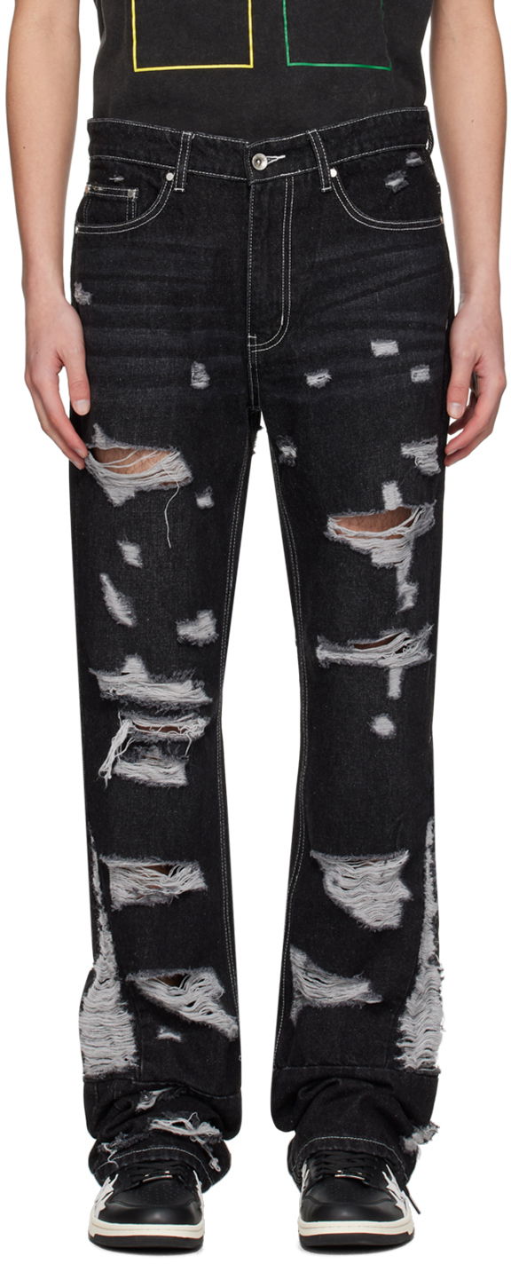 Kavbojke Who Decides War Distressed Gnarly Jeans Črna | 1120780002SS24