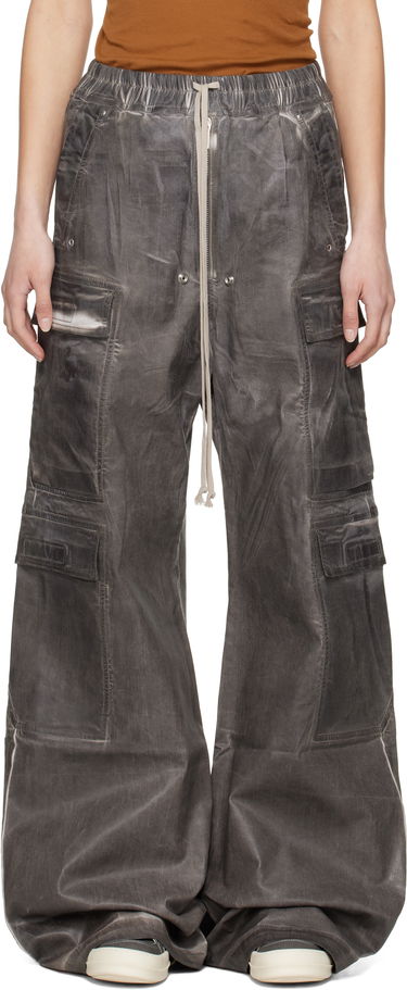 Cargo hlače Rick Owens Rick Owens DRKSHDW Hollywood Double Jumbo Bela Denim Cargo Pants Siva | DS01E3324 SCF, 0