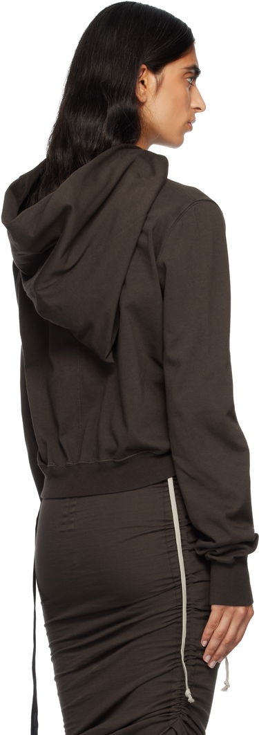 Pulover Rick Owens Concordians Mountain Asymmetrical Zip Hoodie Rjava | DS02E7247 RIG, 2