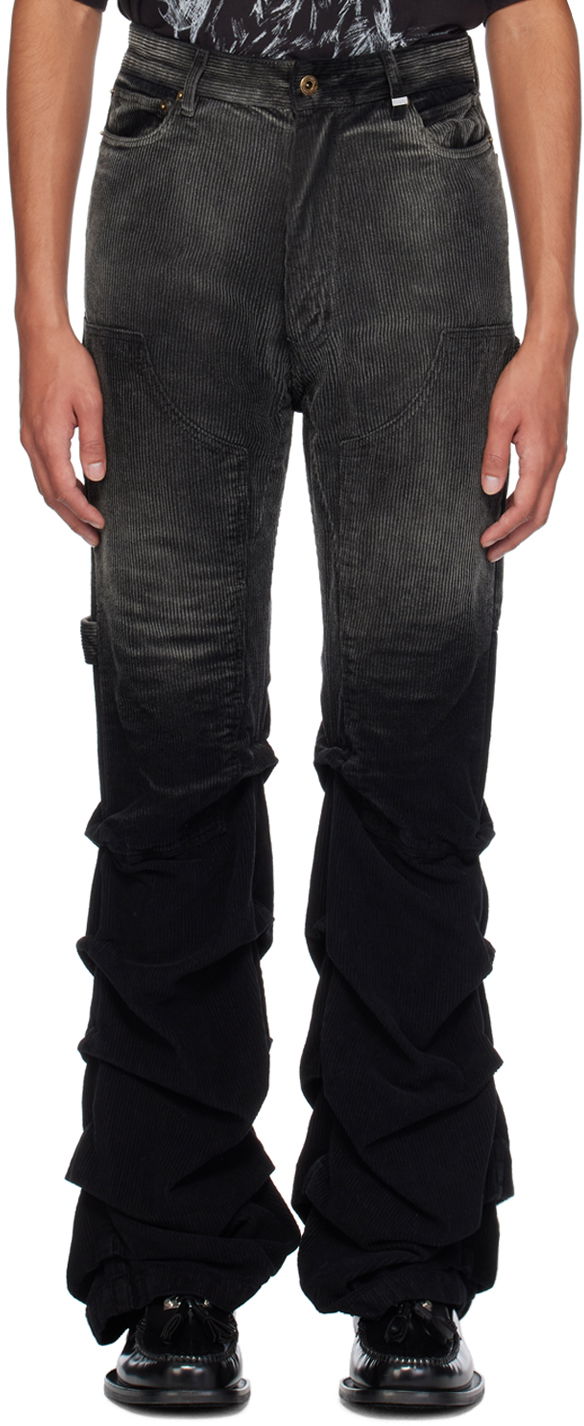 Cargo hlače We11done We11done Washed Wrinkled Corduroy Pants Črna | WD-PT2-24-237-M-BK, 0