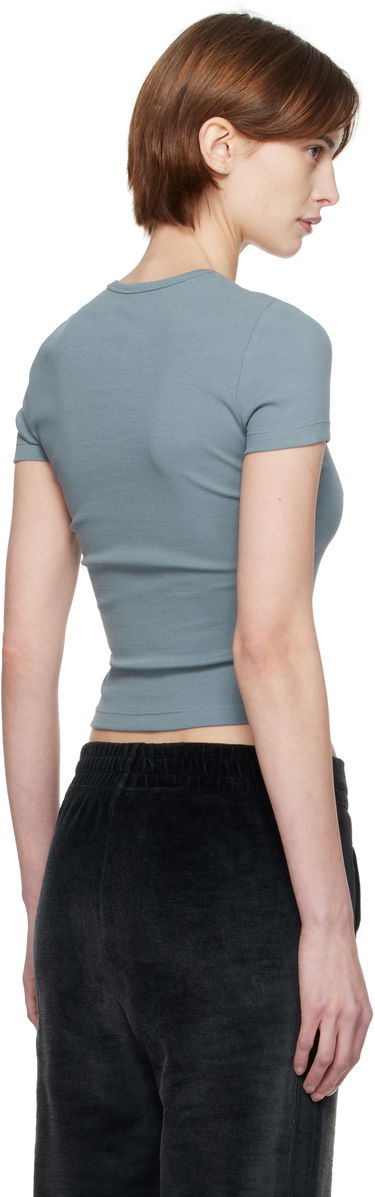 Krop-top Diesel Diesel T-Ele-Long-D Ribbed Cropped T-Shirt Modra | A14961 0EJAI, 2