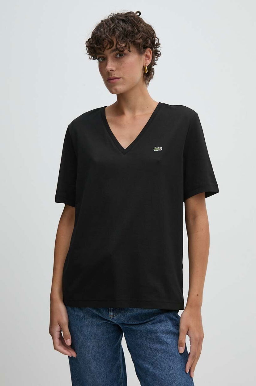 Majica Lacoste Lacoste V-Neck T-Shirt Črna | TF7300