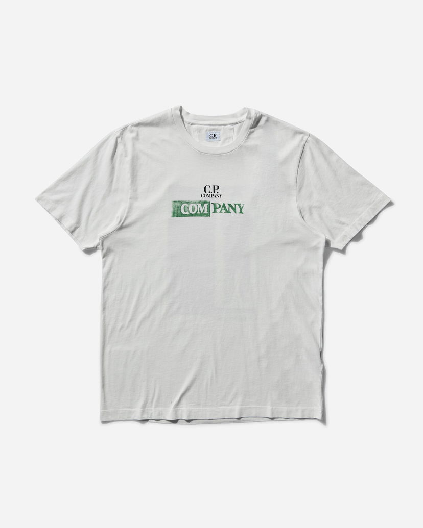 Majica C.P. Company Gauze Logo T-Shirt Bela | 18CMTS307A-005431G 103