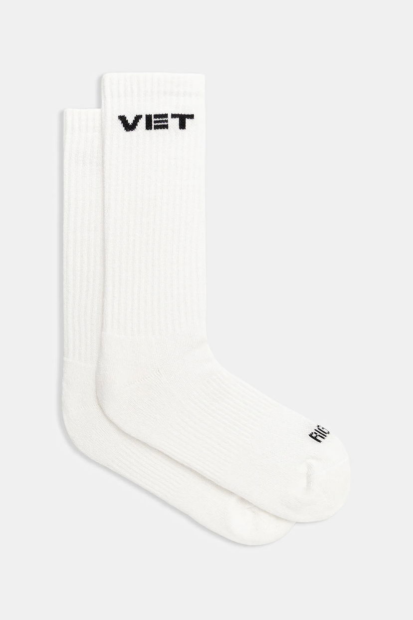 Nogavice VETEMENTS Vet Crew Socks Bela | UH76SO250W