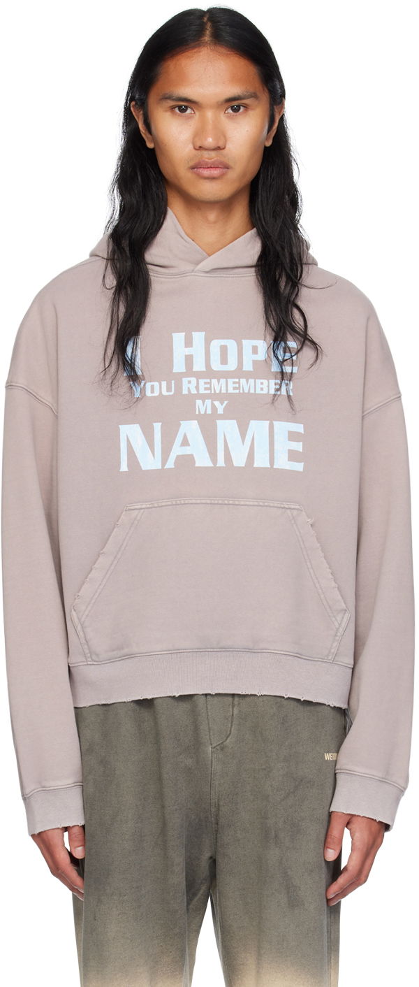 Pulover We11done Lettering Hoodie Lila | WD-TH2-24-813-U-LP