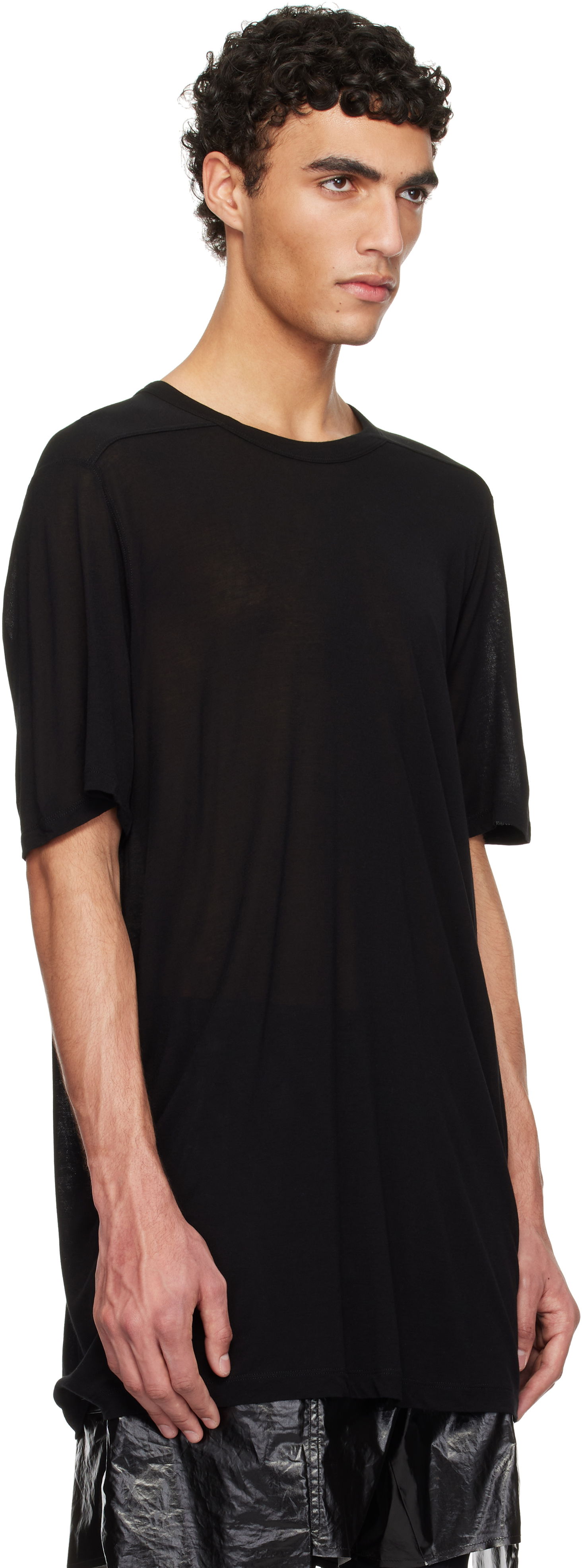 Majica Rick Owens Rick Owens Hollywood Level T-Shirt Črna | RU01E5264 JS, 1