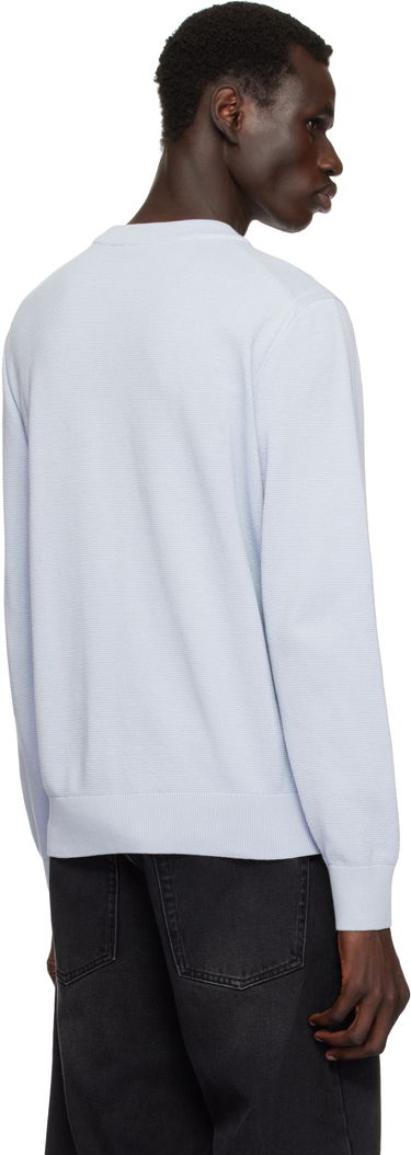 Pleteni pulover BOSS BOSS Micro-Structured Cotton Sweater Modra | 50506022, 2