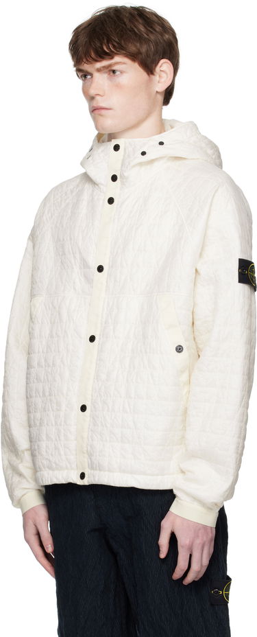 Jakna Stone Island Stone Island Quilted Crinkled Reps Hooded Jacket Bela | K2S15 4100023 S0186, 3