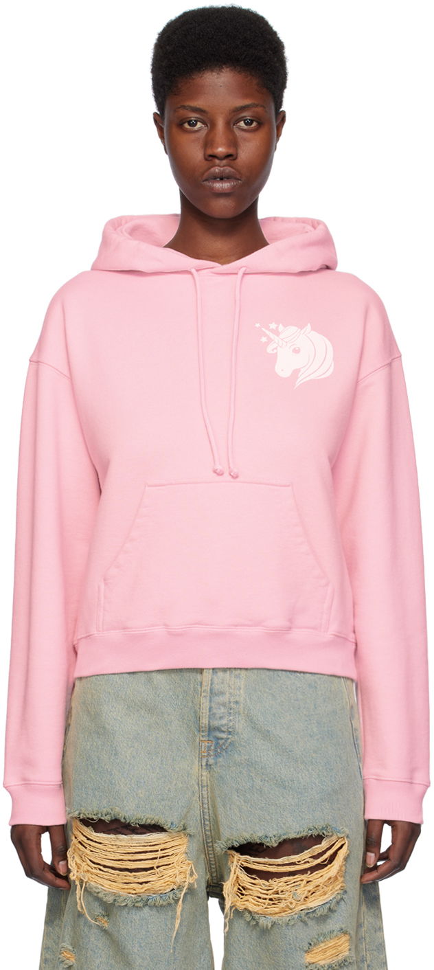 Pulover VETEMENTS Unicorn Hoodie Roza | WE64HD200P