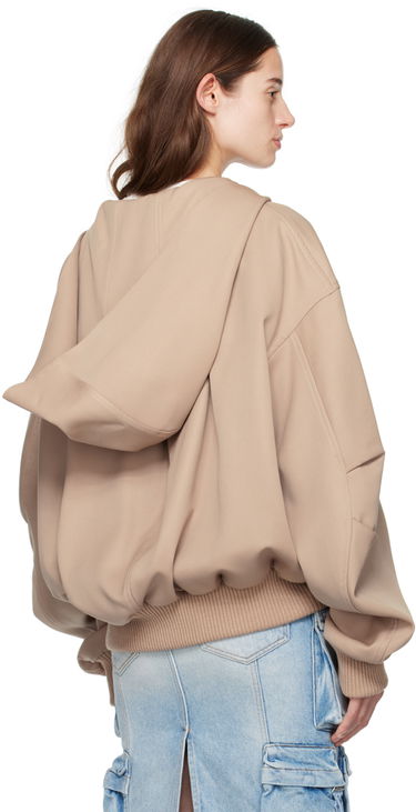 Pulover The Attico Attico Hooded Bomber Jacket Bež | 241WCB41 W046, 2