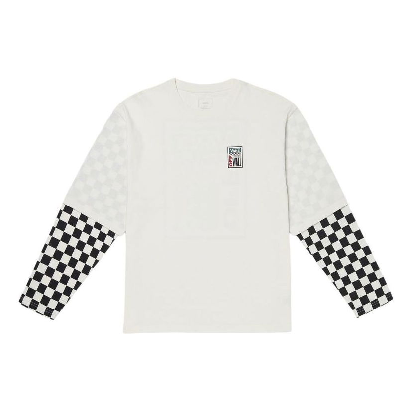Majica Vans Spaced Out Logo Checker Long Sleeve T-Shirt Bela | VN000GNWFS8