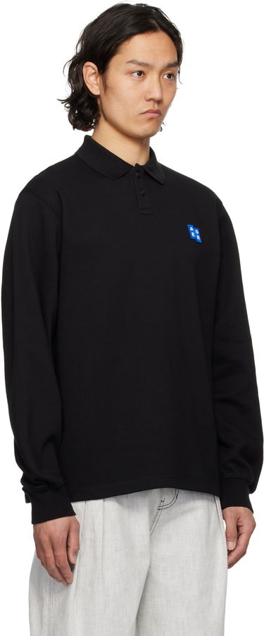 Polo majica ADER ERROR ADER error Sig; TRS Tag Long Sleeve Polo Črna | BO42FYPL0101BK, 1