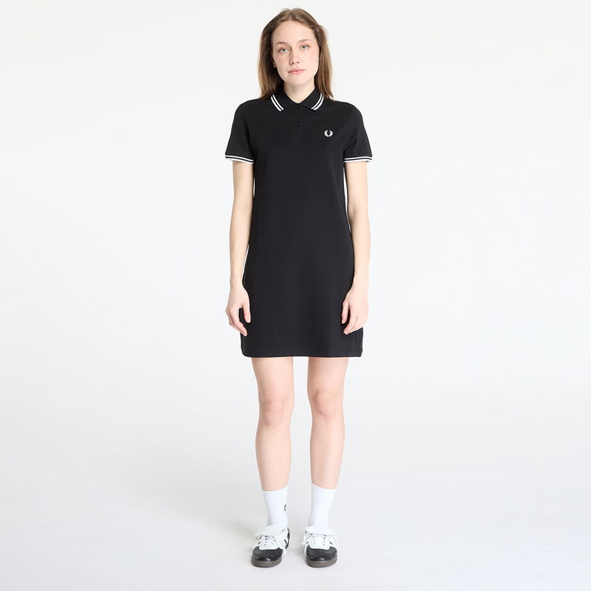 Obleke Fred Perry Fred Perry Twin Tipped Polo Dress Črna | D3600 350