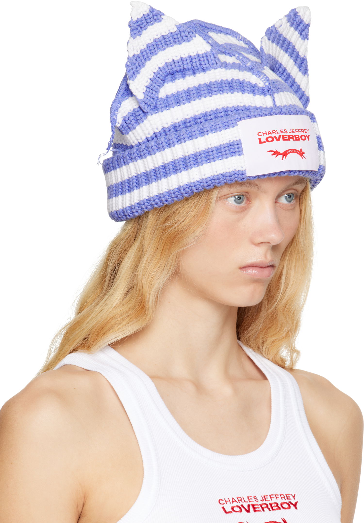 Beanie Charles Jeffrey Loverboy Charles Jeffrey LOVERBOY Chunky Ears Knit Beanie Modra | 54131401, 1