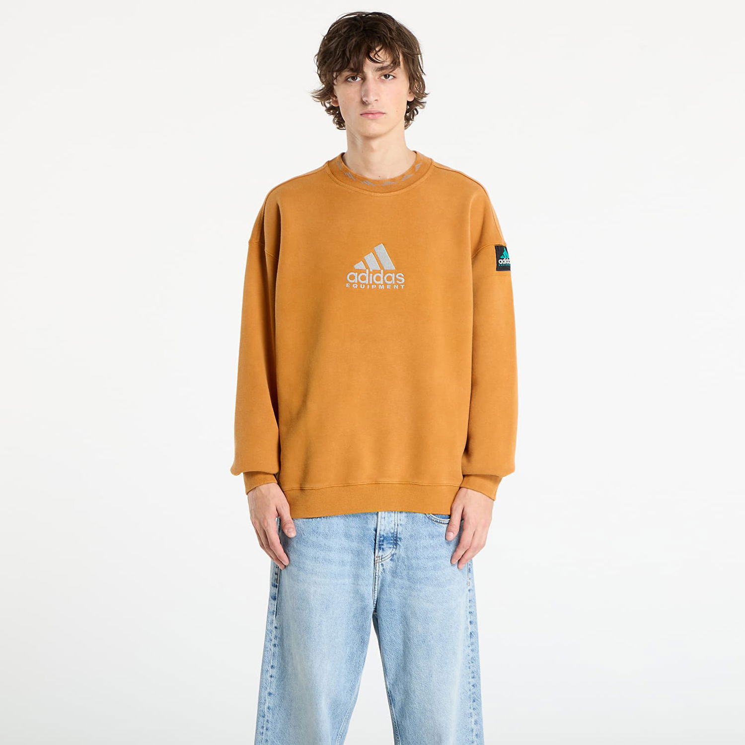 Pulover adidas Originals Adidas Equipment Reflective Embroidery Crew Sweatshirt Oranžna | JX1457, 0