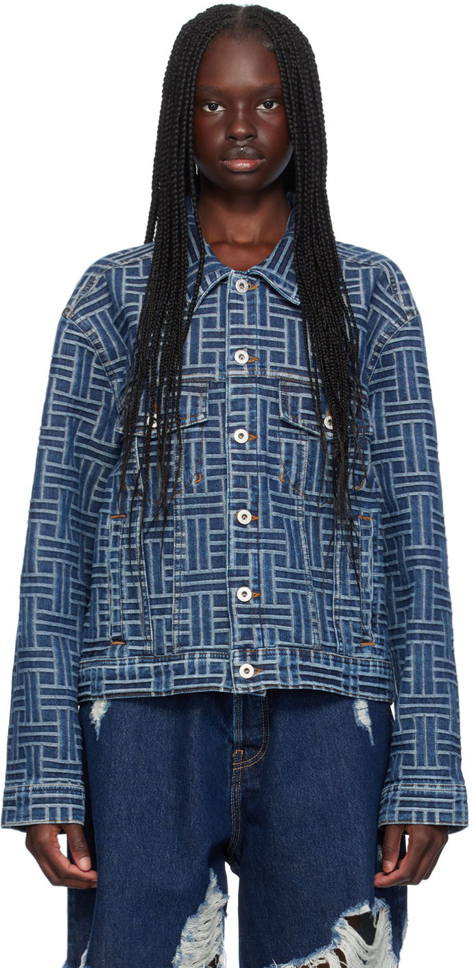 Jakna KENZO Blue Paris ' Weave' Denim Jacket Modra | FE62DV2486J3