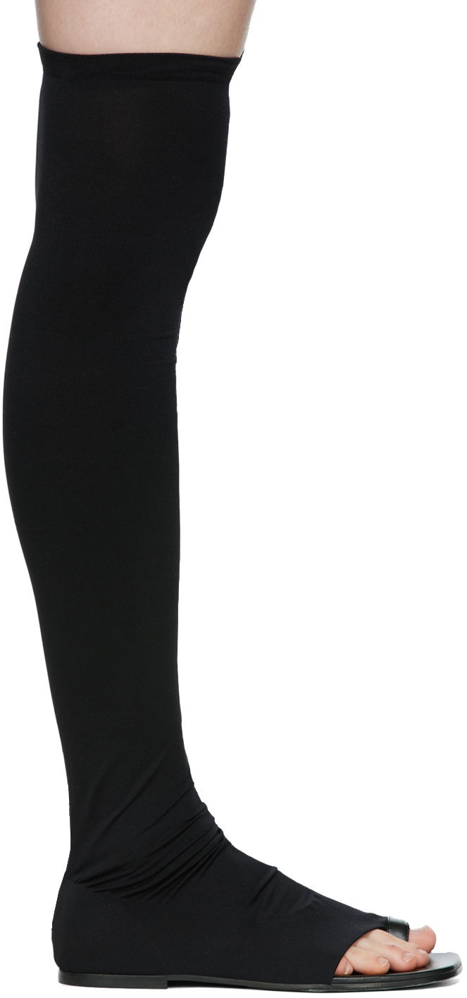 Superge in čevlji Burberry Burberry Marleyton Thigh-High Sock Flats Črna | 8053132