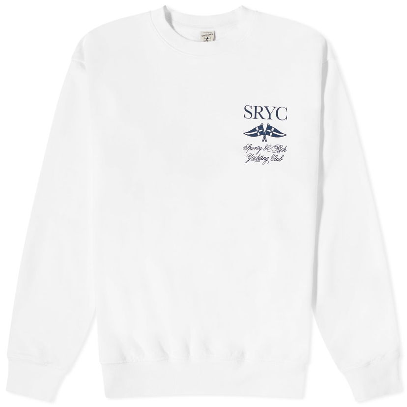 Pleteni pulover Sporty & Rich Yacht Club Crew Sweat Siva | CR884WH