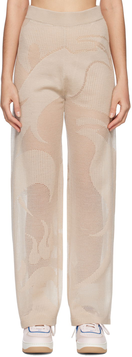 Hlače Feng Chen Wang Feng Chen Wang Phoenix Knitted Trousers Bež | FUS15KT04