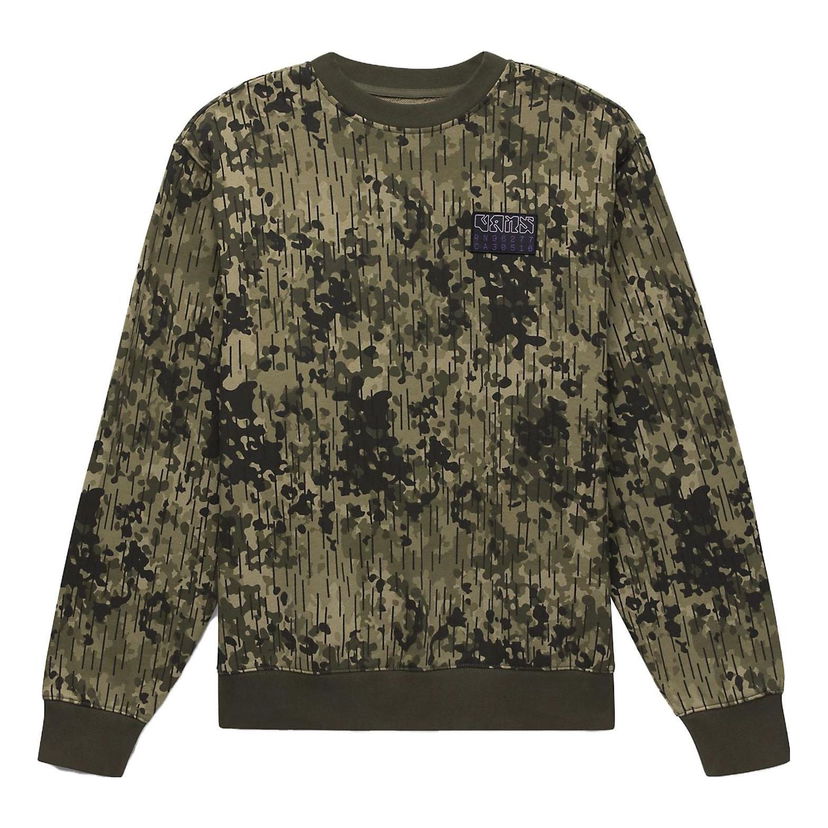 Pleteni pulover Vans Rain Camo Crew Sweatshirt Zelena | VN0008UKCBI