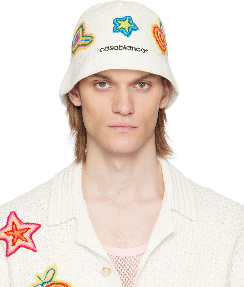 Klobuk Casablanca Casablanca Crochet Bucket Hat Bela | AS25-HAT-079-01