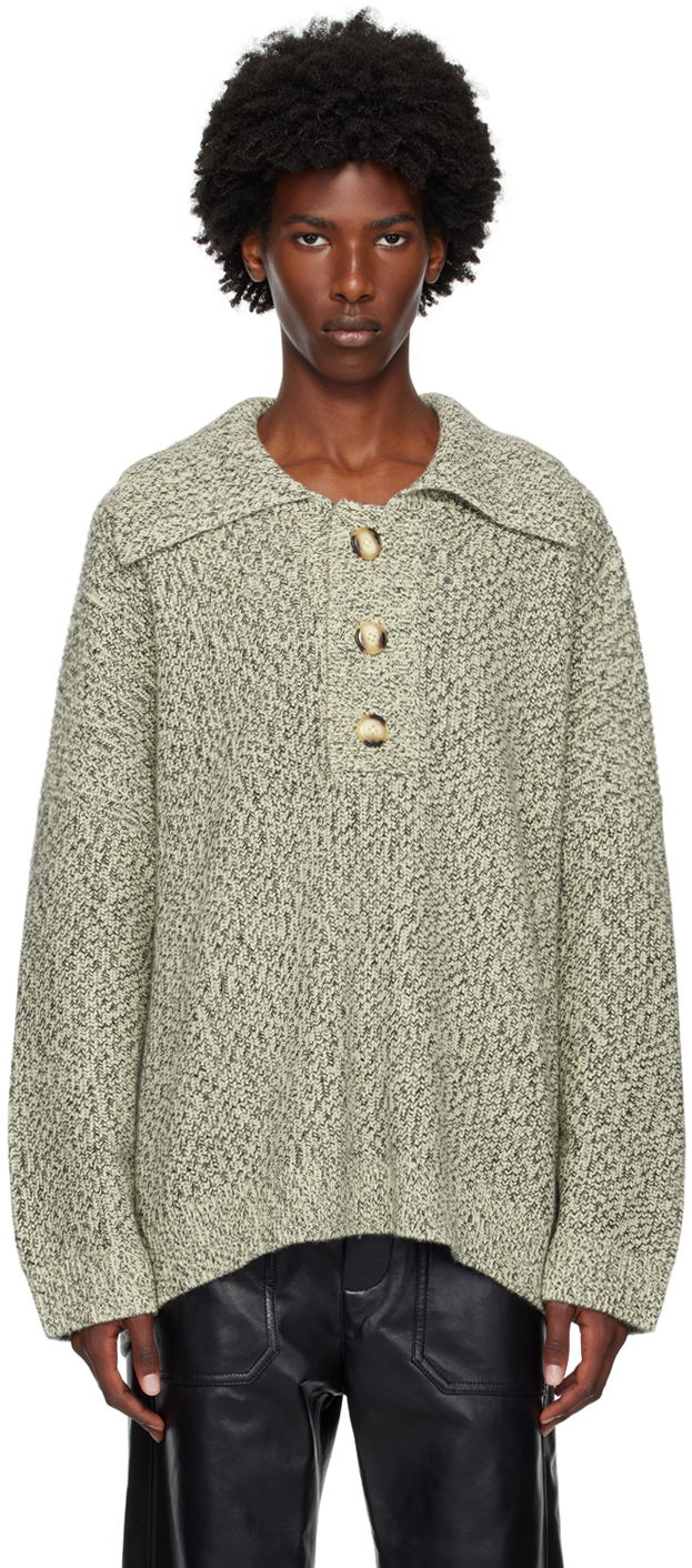Pleteni pulover Nanushka Delier Knit Sweater Siva | NU24PFSW00699