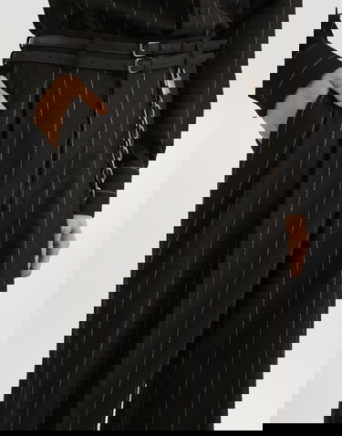 Hlače Dolce & Gabbana Dolce & Gabbana Pinstriped Flannel Trousers Črna | GP168TFRZAPS8051, 3