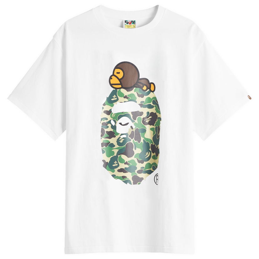 Majica BAPE A Bathing Ape ABC Camo Big Ape Head Graphic Tee Bela | 002TEL301002M-WGN