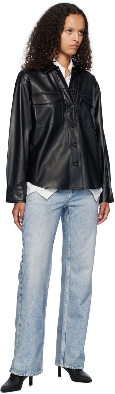 Srajce rag & bone Rag & Bone Camilla Faux-Leather Shirt Črna | WCW24FA001GR01, 3